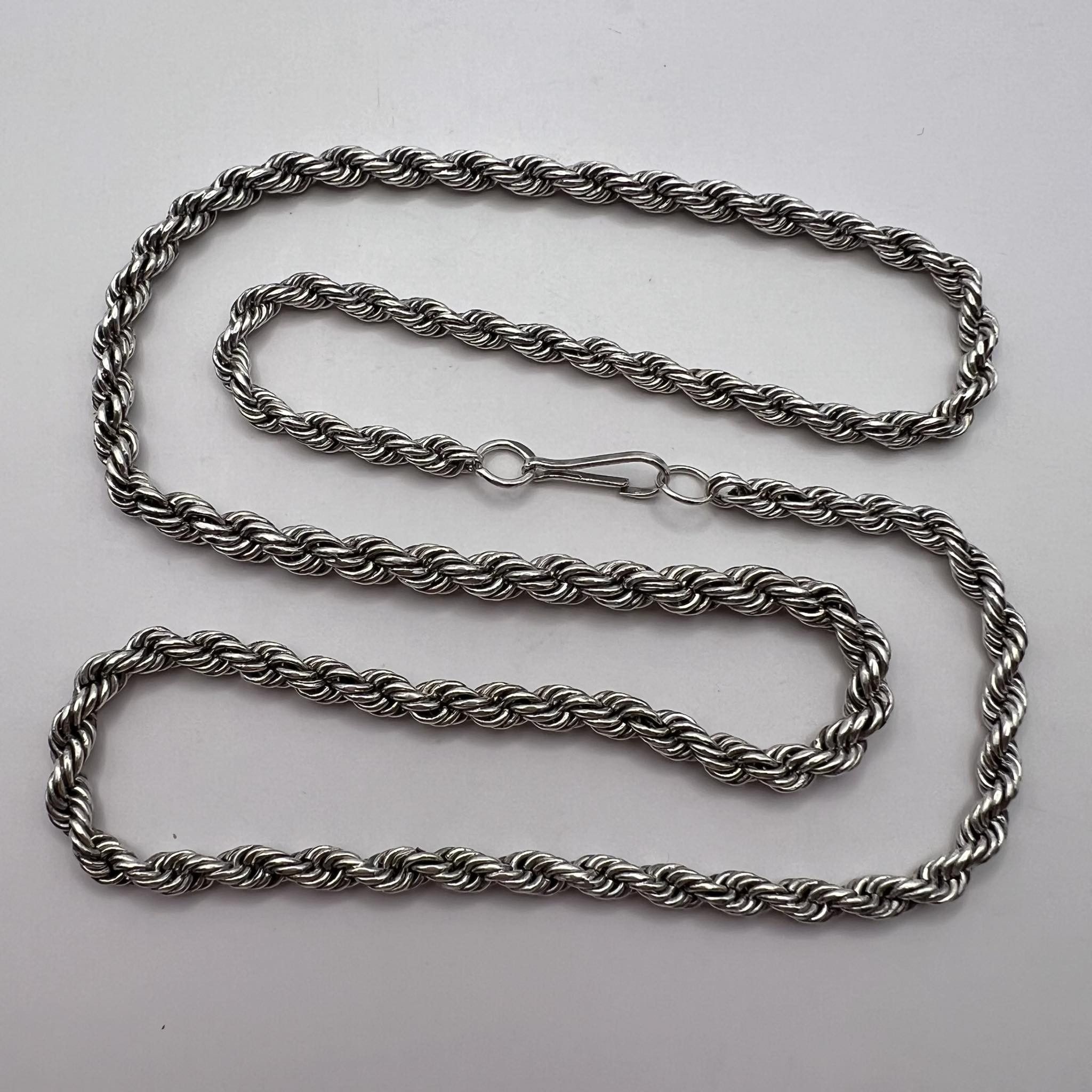 Large Vintage 925 Silver Necklace Heavy Vintage Sterling Silver 