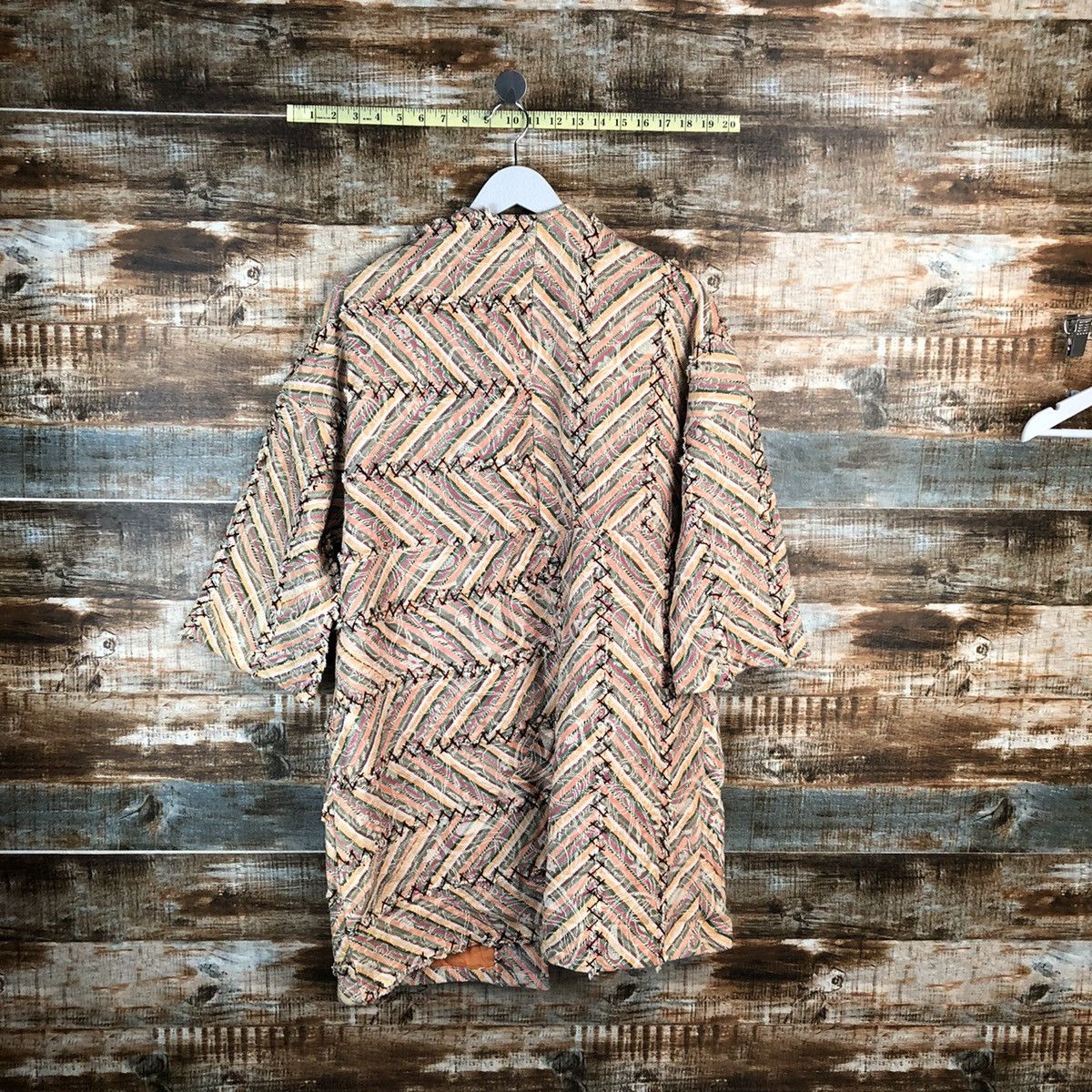 Homespun Knitwear Japan vintage patchwork sashiko kimono cardigan Knit #A1525 Size US XL / EU 56 / 4 - 10 Thumbnail