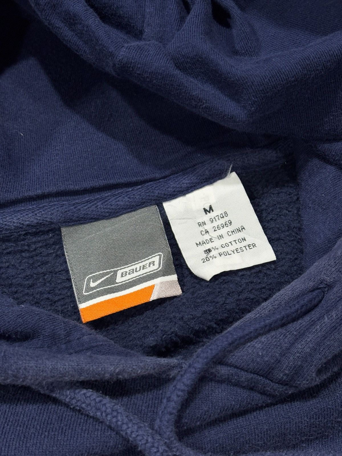 Nike Vintage Y2K Nike Bauer Hockey Navy Hoodie Size US M / EU 48-50 / 2 - 7 Thumbnail