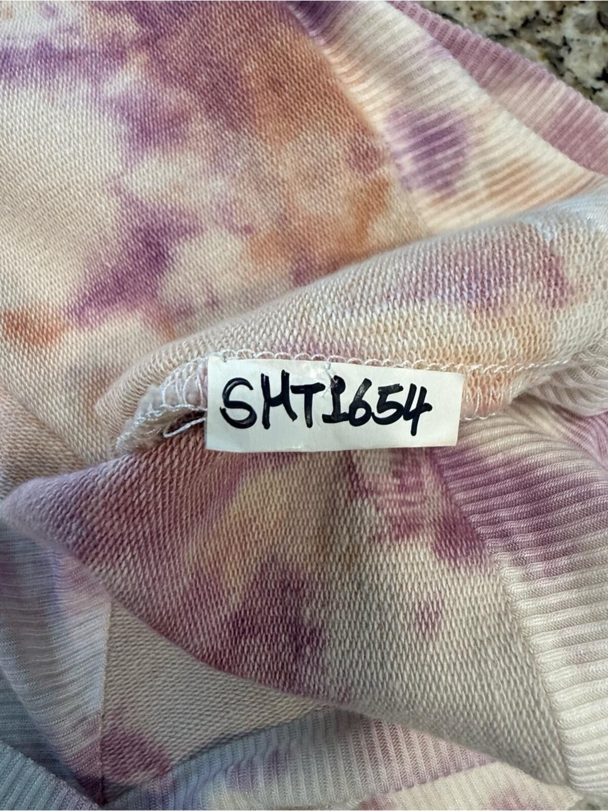 Polo Ralph Lauren POL tie dye sweatshirt V neck capped sleeves pink purple SM Size S / US 4 / IT 40 - 8 Thumbnail