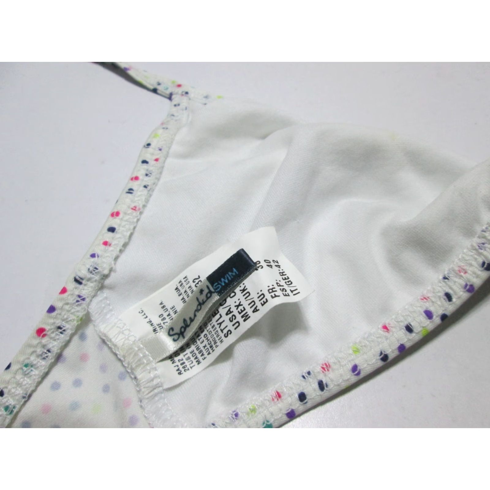 Splendid Splendid Womens Top SM White Multi Bralette Halter Polka Dot Swim Bikini Beach Sea Pattern Size S / US 4 / IT 40 - 5 Thumbnail