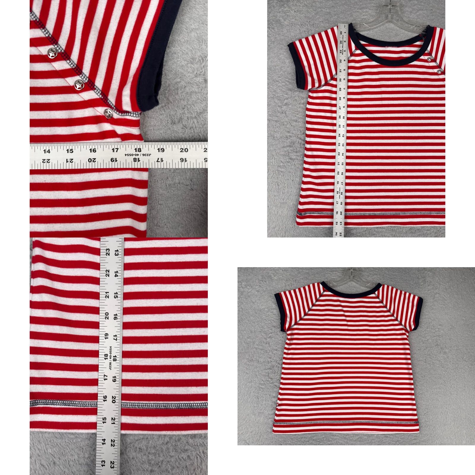Vintage Embellished Stars Shirt Women XL Red Striped Crew Neck Short Sleeve Cotton Sports Womens Size XL / US 12-14 / IT 48-50 - 8 Thumbnail