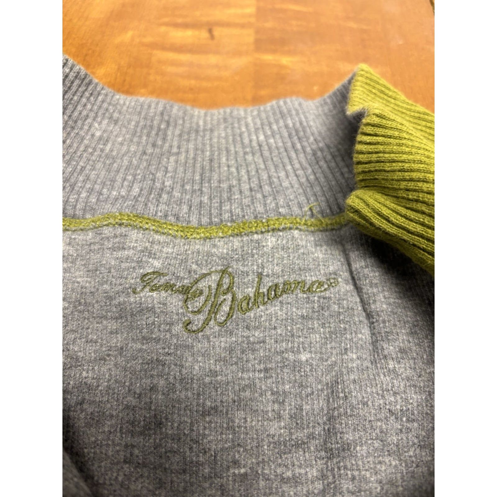 Tommy Bahama Tommy Bahama Sweater Men XL Green Quarter Zip Pullover Knit Long Sleeve Cotton Zipper Mock Neck Casual Fall Winter Spring All Seasons Regular Size US XL / EU 56 / 4 - 4 Thumbnail