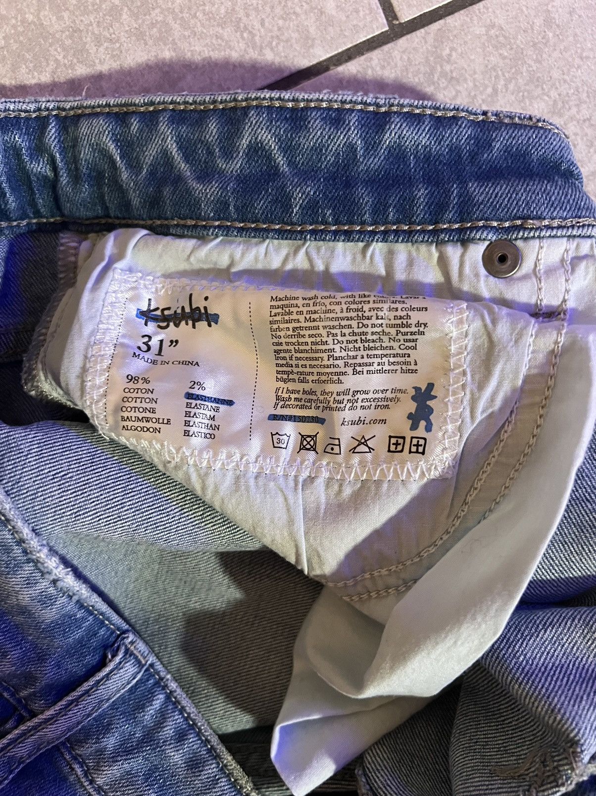Ksubi Ksubi Chitch Punk Blue Thrashed Skinny Jeans Size 31 Size US 31 - 6 Thumbnail