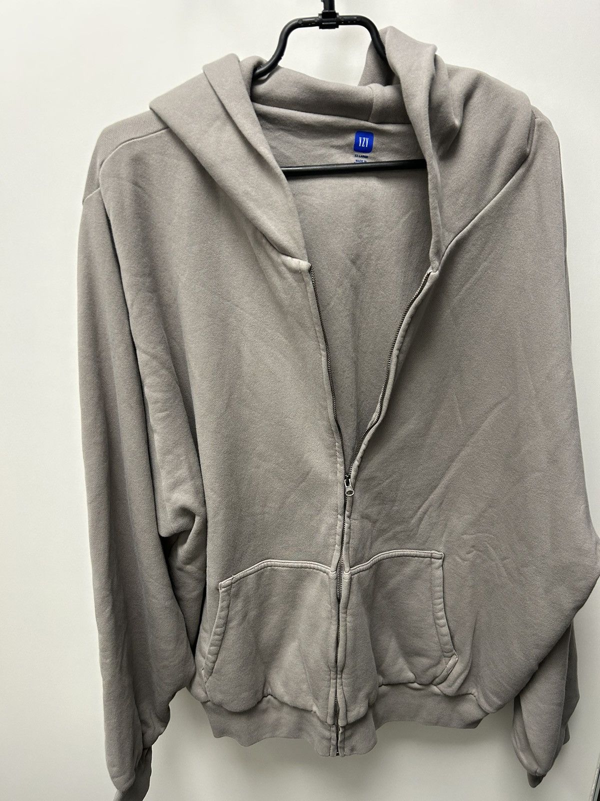 image of Yeezy Gap Zip-Up Hoodie in Grey, Men's (Size 2XL)