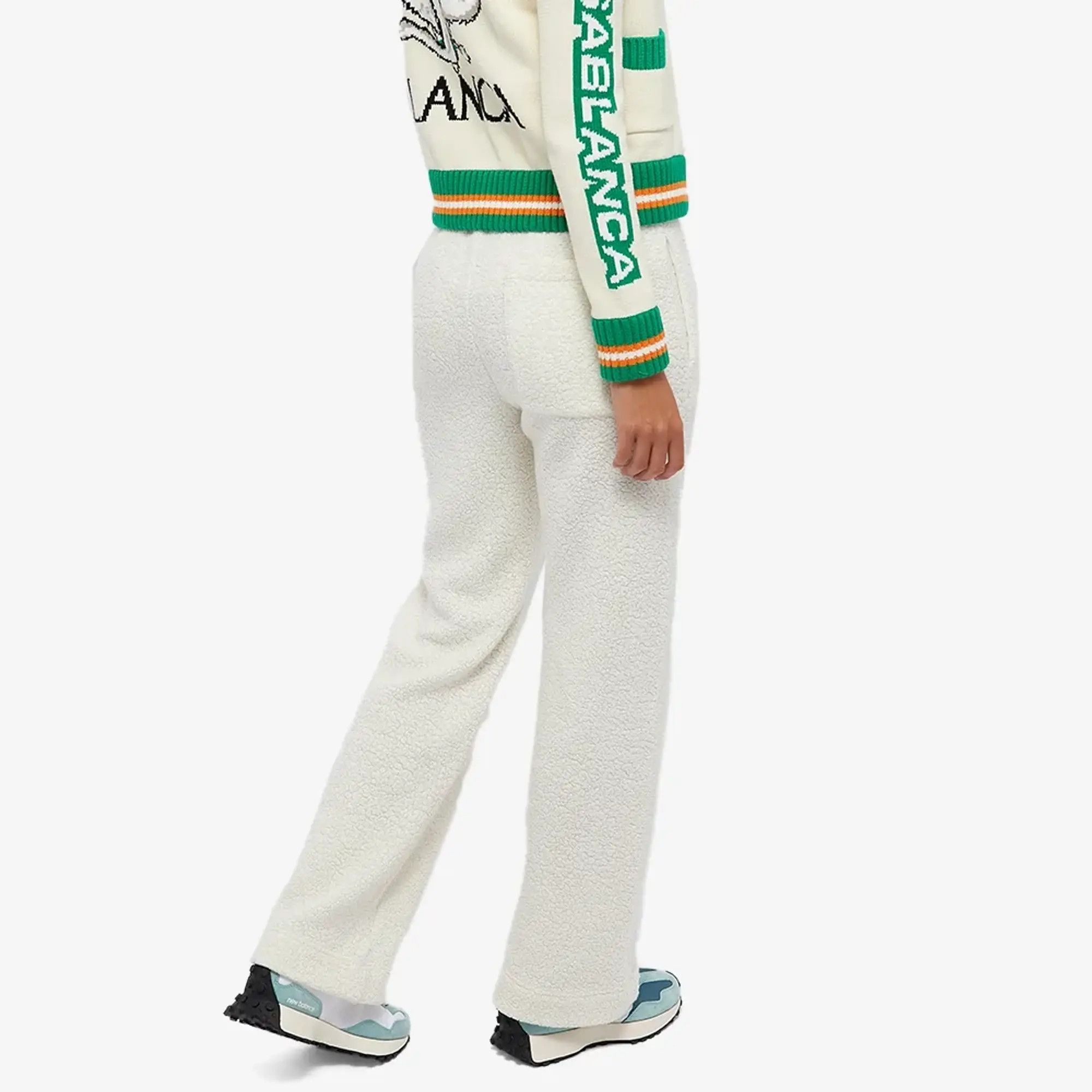 Casablanca White Colourblock Pleated Wide-Leg Terry Sweatpants Size 28" / US 6 / IT 42 - 4 Thumbnail