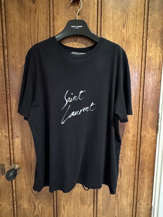 Saint laurent script sales tee