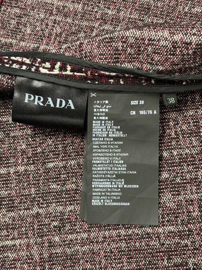 Prada AW2015 Prada Textured Black & Bordeaux Tweed Long Coat Size S / US 4 / IT 40 - 11 Thumbnail