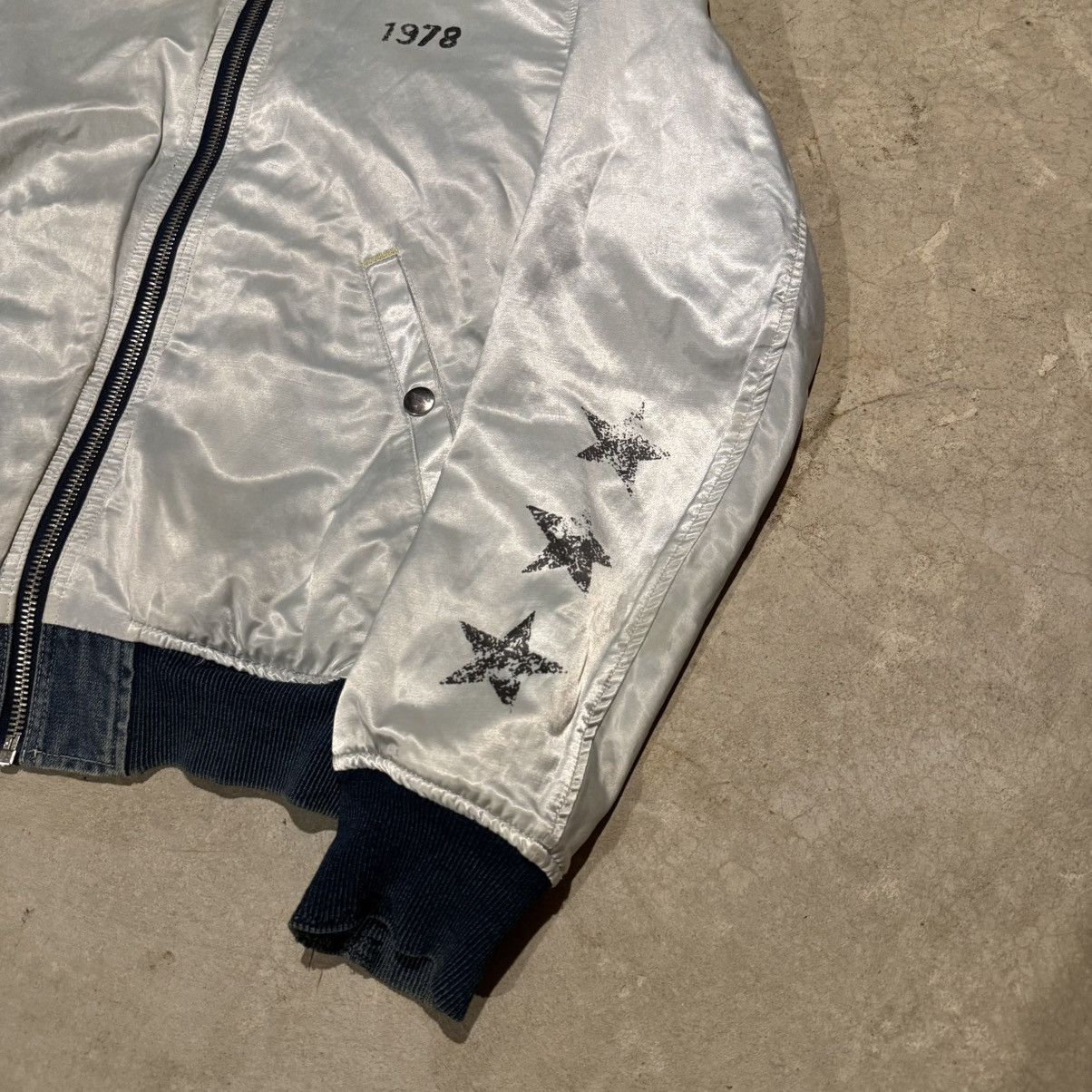 Diesel Vintage Diesel Faded Denim Reversible Bomber Jacket Grunge Size US L / EU 52-54 / 3 - 13 Thumbnail