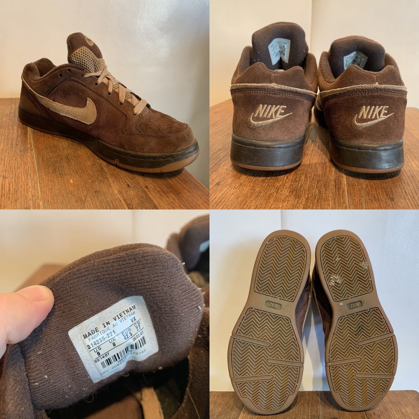 Nike Nike Dunk Low Mens Size 9 Brown Leather Sneaker 2007 Air Swoosh Size US 9 / EU 42 - 8 Thumbnail