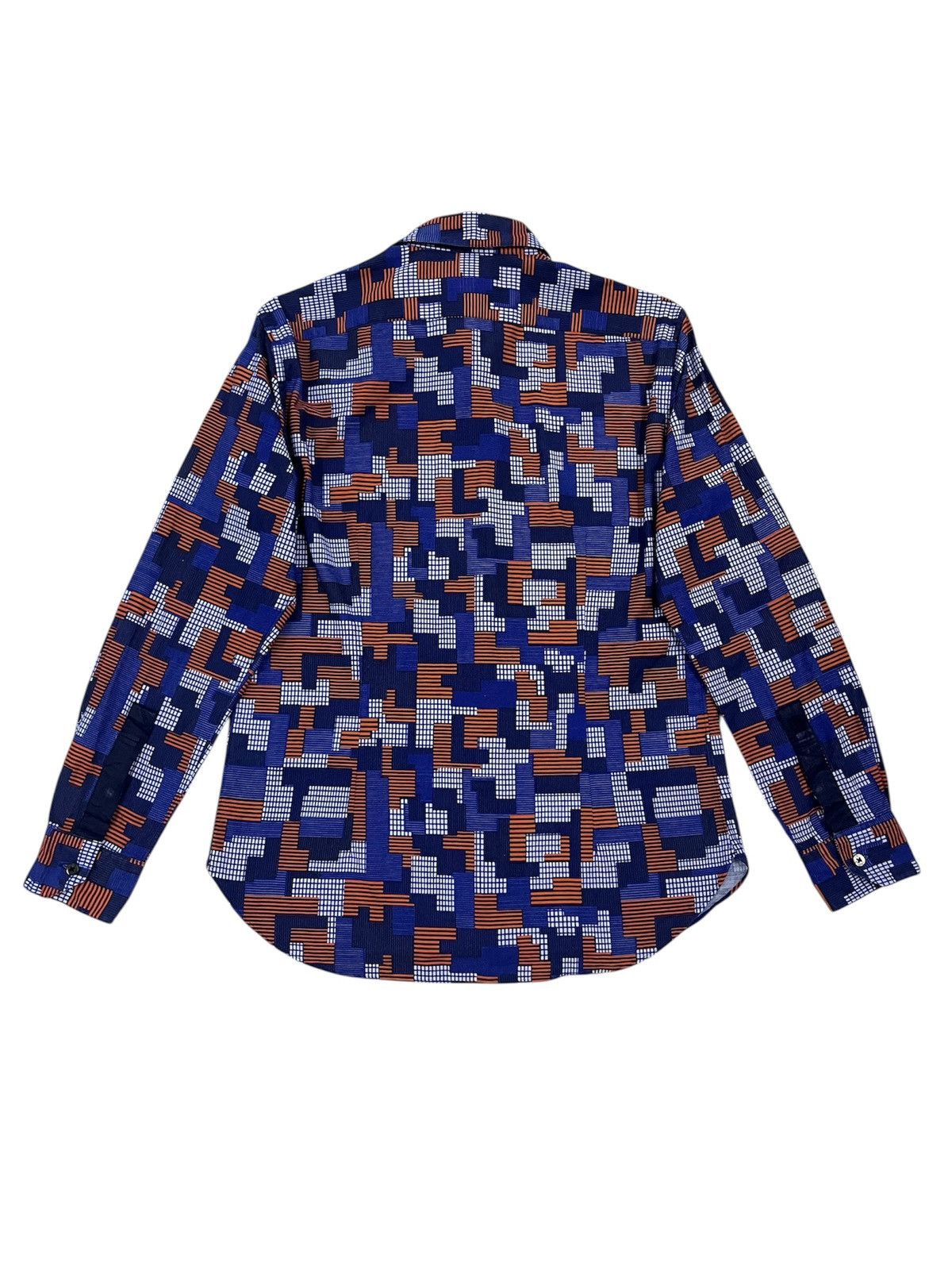 Lanvin Lanvin en Bleu Pattern Shirt Size US S / EU 44-46 / 1 - 2 Thumbnail