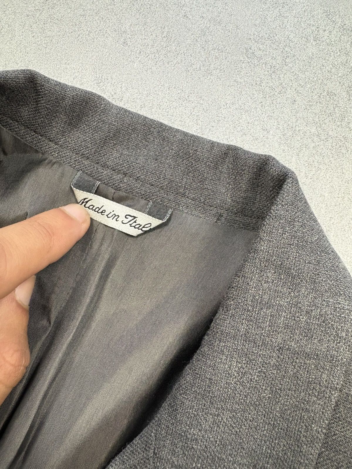 Designer Vintage iBlues Women’s Wool Suit Set Blazer & Skirt Gray Size M / US 6-8 / IT 42-44 - 5 Thumbnail
