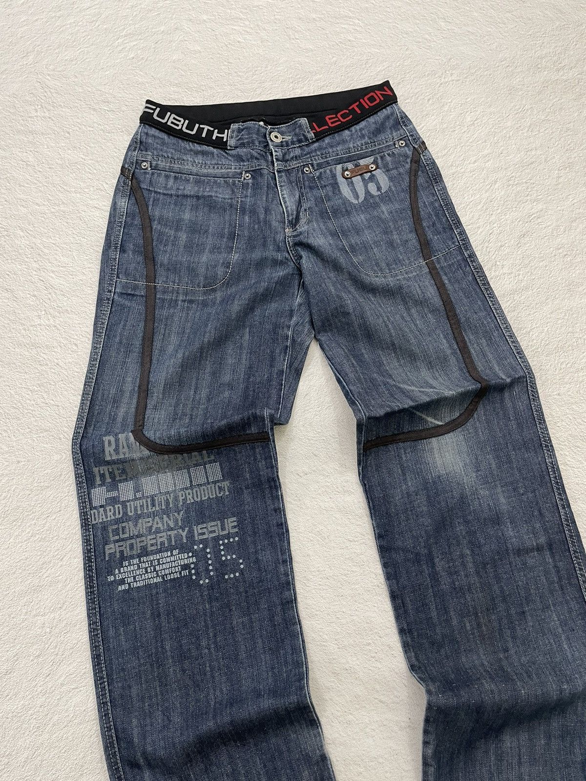 Fubu 2000s Fubu Poem Baggy denim y2k style Size US 30 / EU 46 - 2 Thumbnail