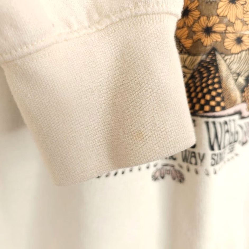 Vans VANS Off The Wall Sweatshirt Womens Size S OVERSIZED Ivory Cotton Blend Crew Neck Pullover Size S / US 4 / IT 40 - 5 Thumbnail