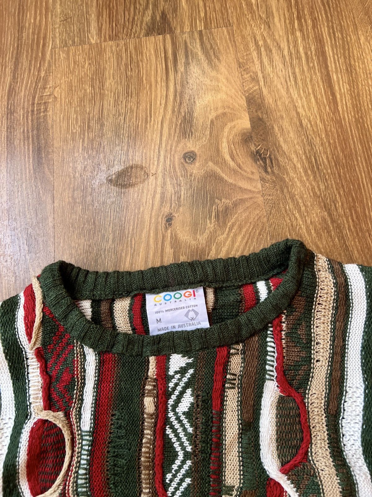 Coogi Rarest Coogi 3D Knit / Sweater (Red/White/Green/Brown) Size US L / EU 52-54 / 3 - 5 Thumbnail