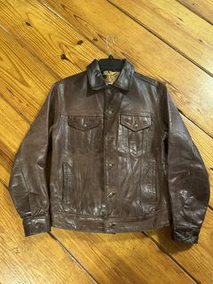 Gap brown best sale leather jacket