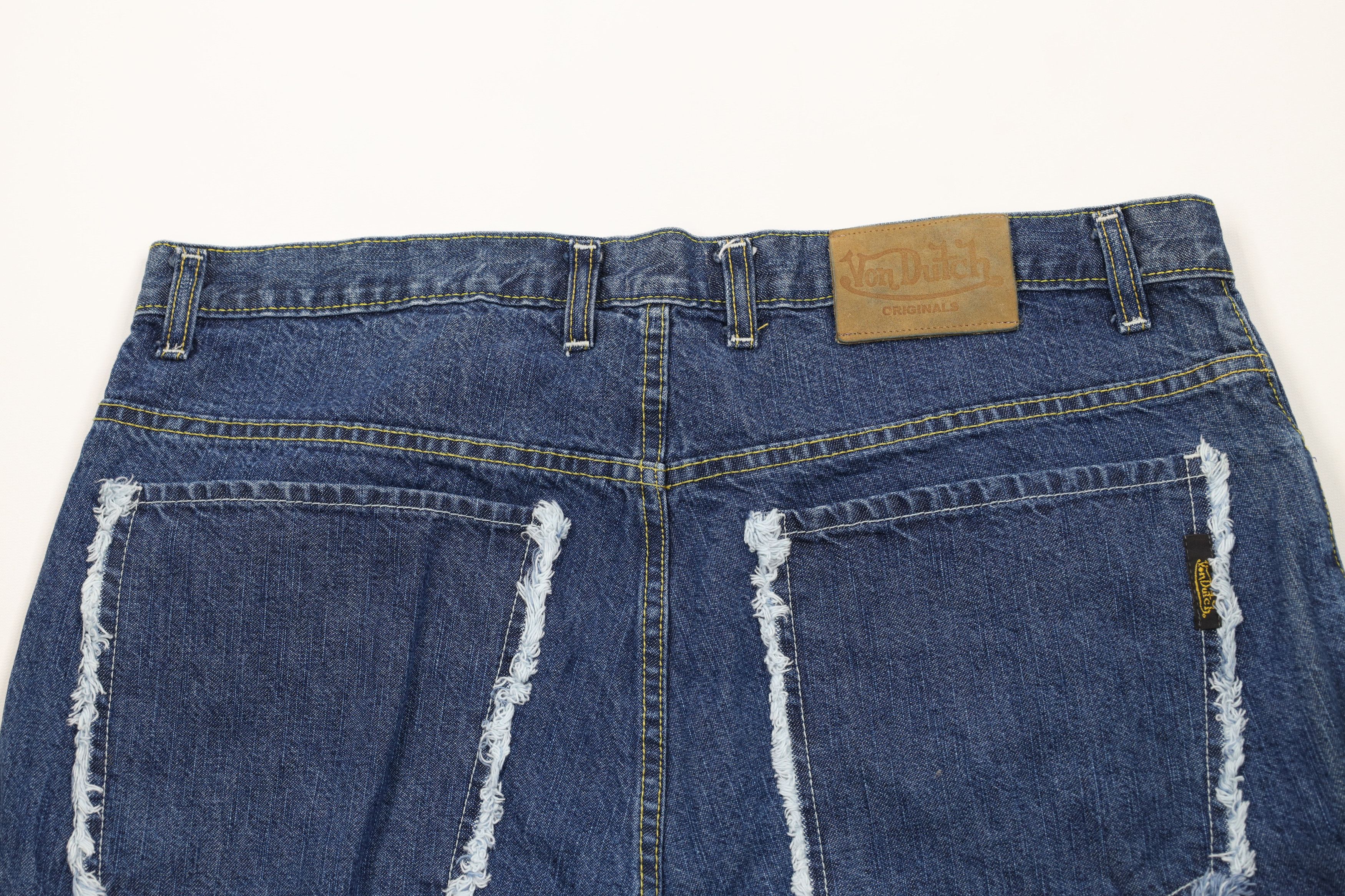 Vintage × Von Dutch Vintage 90s Y2K Von Dutch Spell Baggy Fit Denim Jean Shorts Size US 38 / EU 54 - 13 Thumbnail