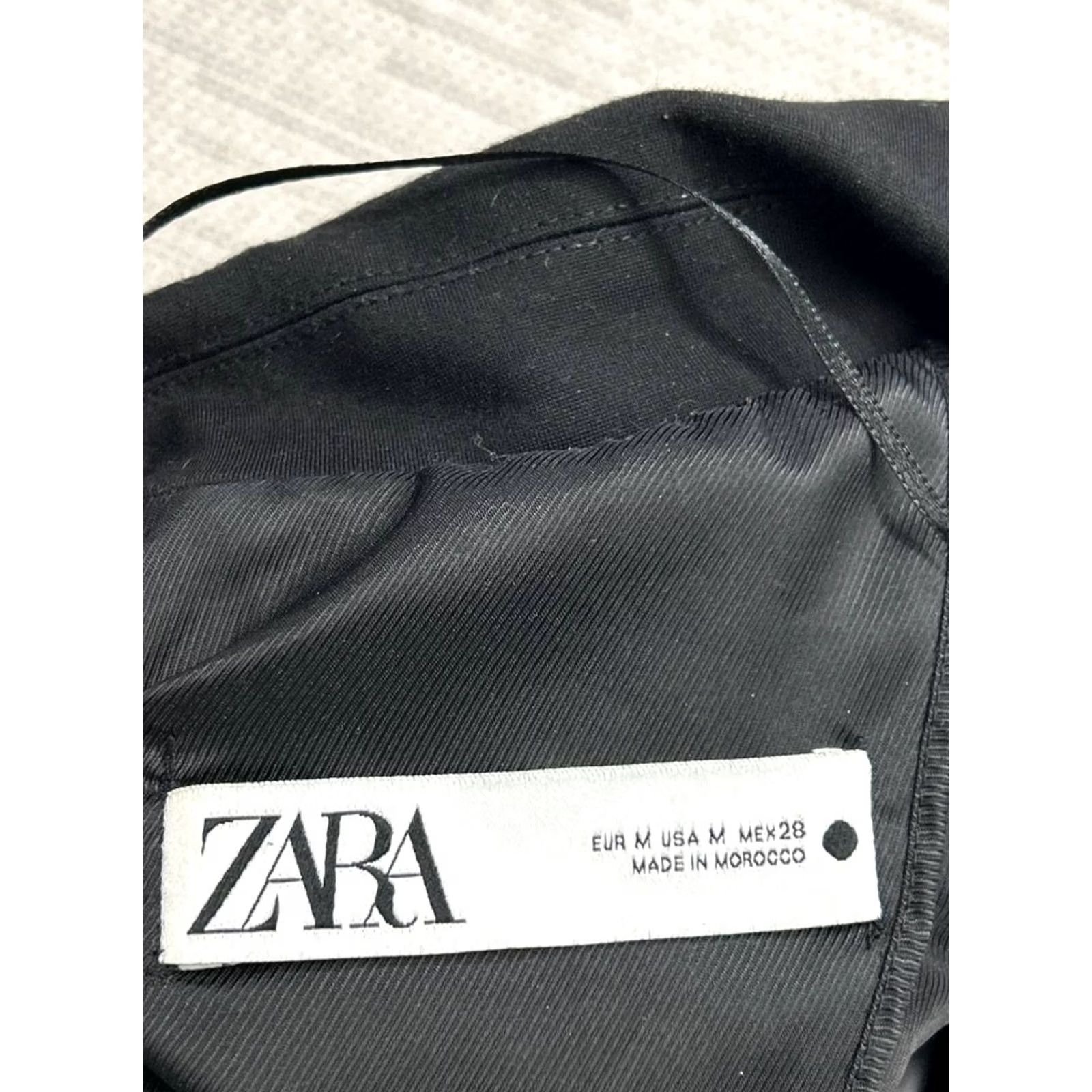 Zara Zara Blazer Jacket Womens Medium Black Wool Blend Button - Classic Casual Business Women’s Regular Fit Velvet? Size M / US 6-8 / IT 42-44 - 3 Thumbnail