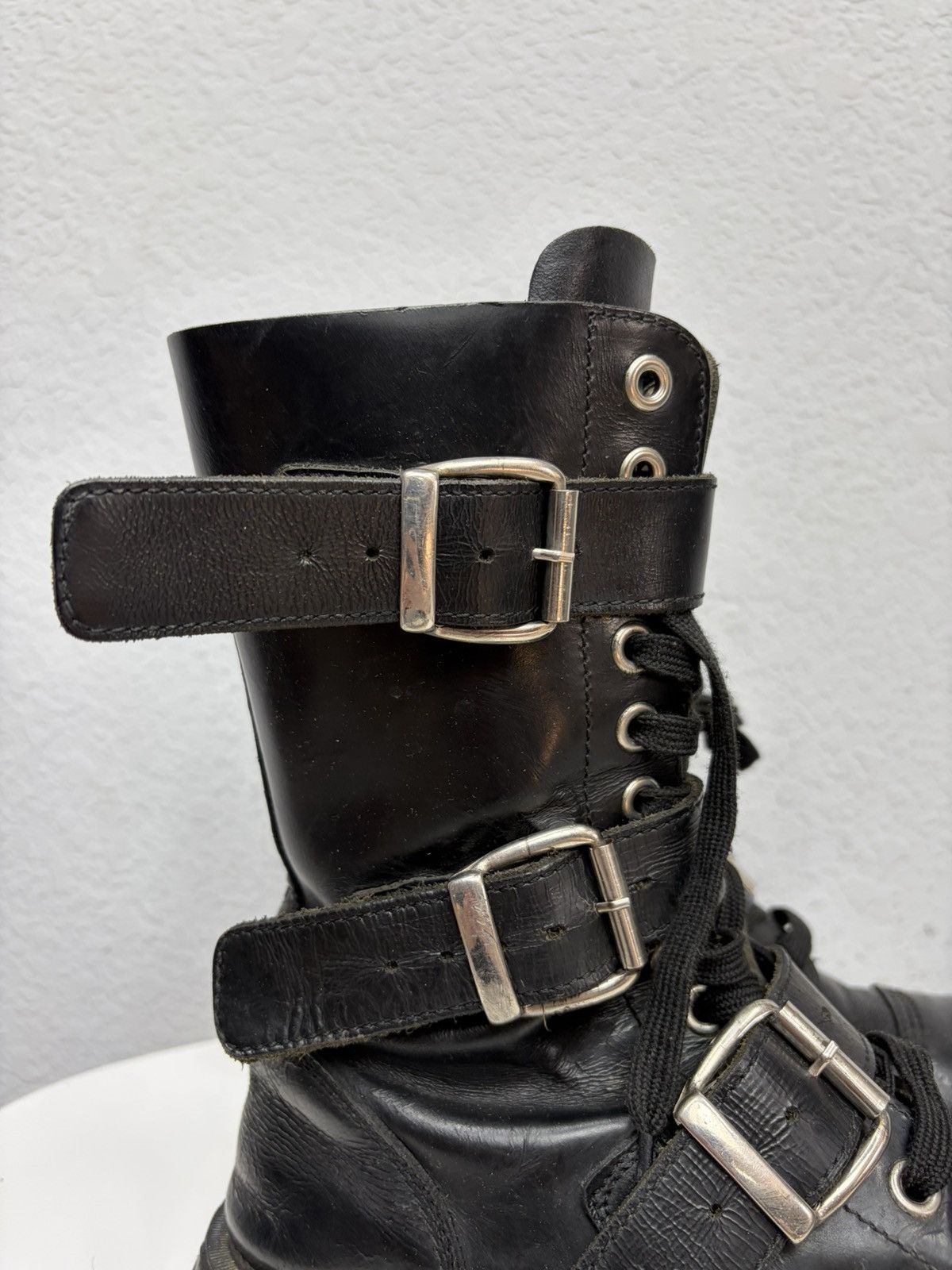 Hedi Slimane Studded Leather Multi Belted Boots Avant-Garde CCP Style Y2K Size US 9.5 / EU 42-43 - 10 Thumbnail