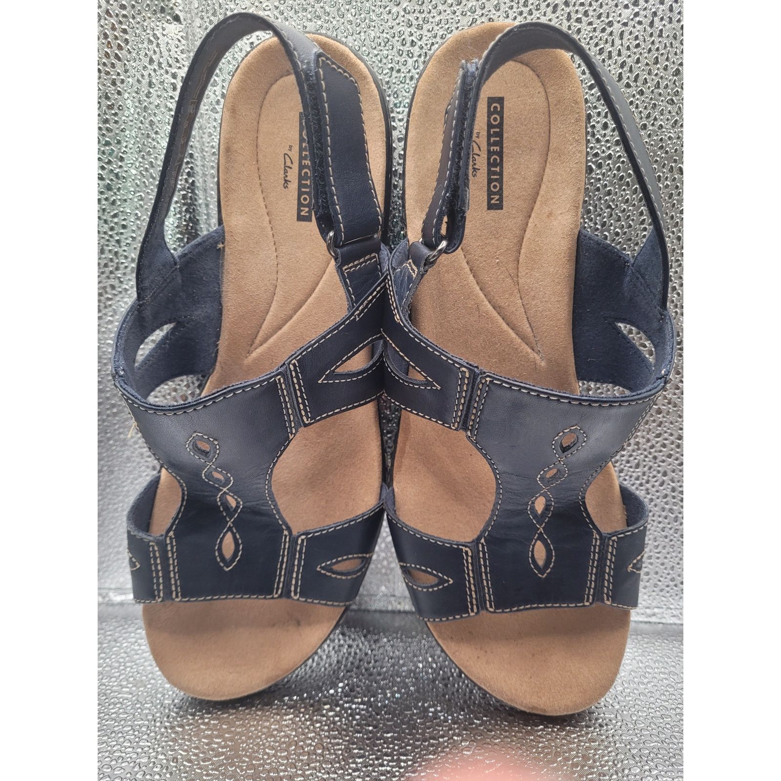 Clarks Clarks Women Navy Sandals Adjustable Velcro Strap Sz 9.5 Size US 9.5 / IT 39.5 - 5 Thumbnail