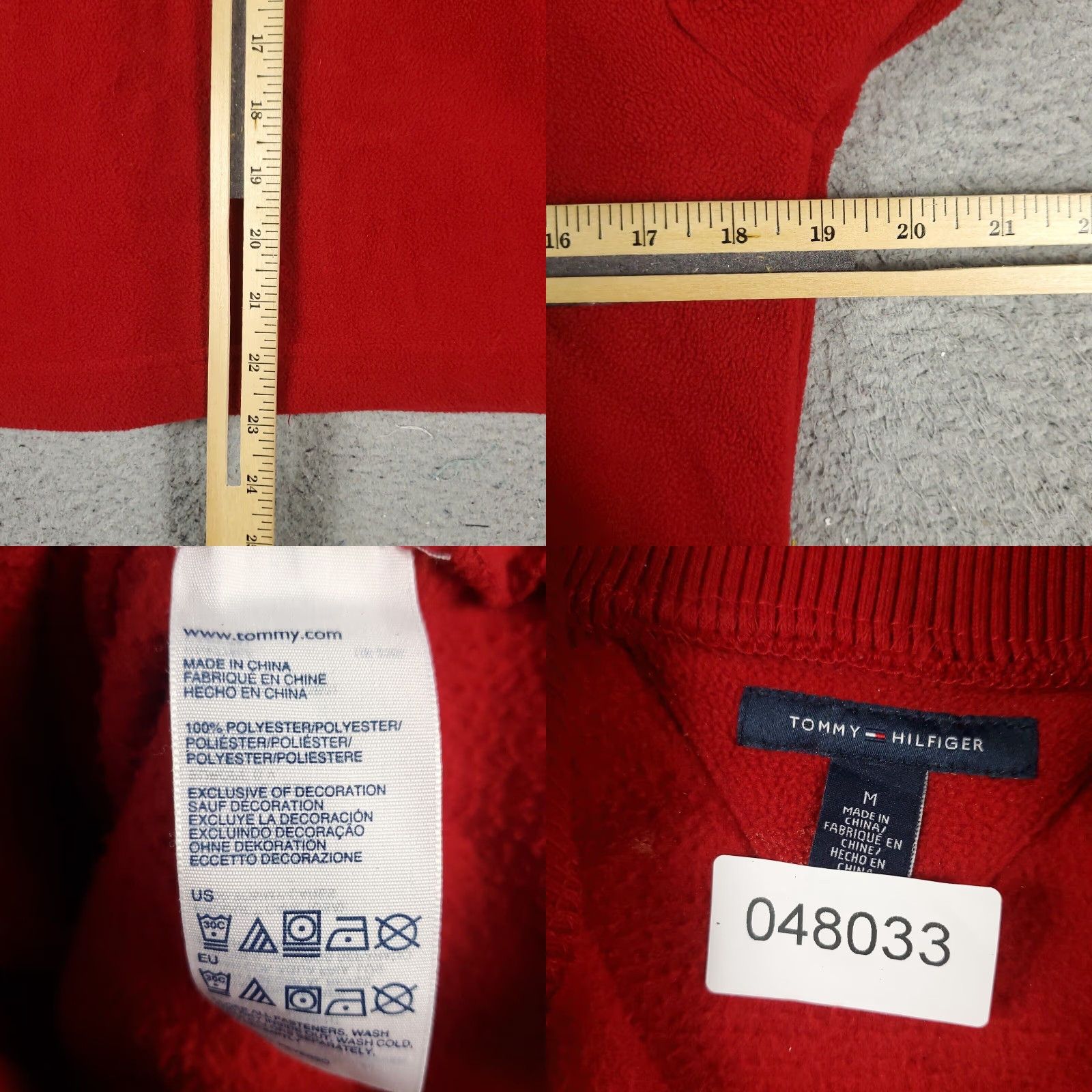 Tommy Hilfiger Tommy Hilfiger Full Zip Sweater Women's Medium Red Knit Long Sleeve Mock Neck Size M / US 6-8 / IT 42-44 - 8 Thumbnail