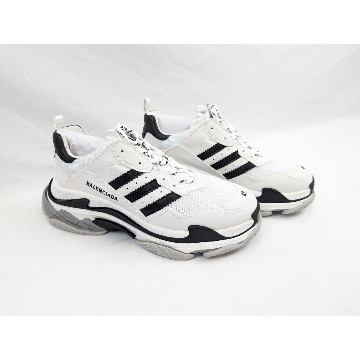 Adidas × Balenciaga o1rshd1 Low-Top Sneakers in Black/White Size US 13 / EU 46 - 16 Thumbnail