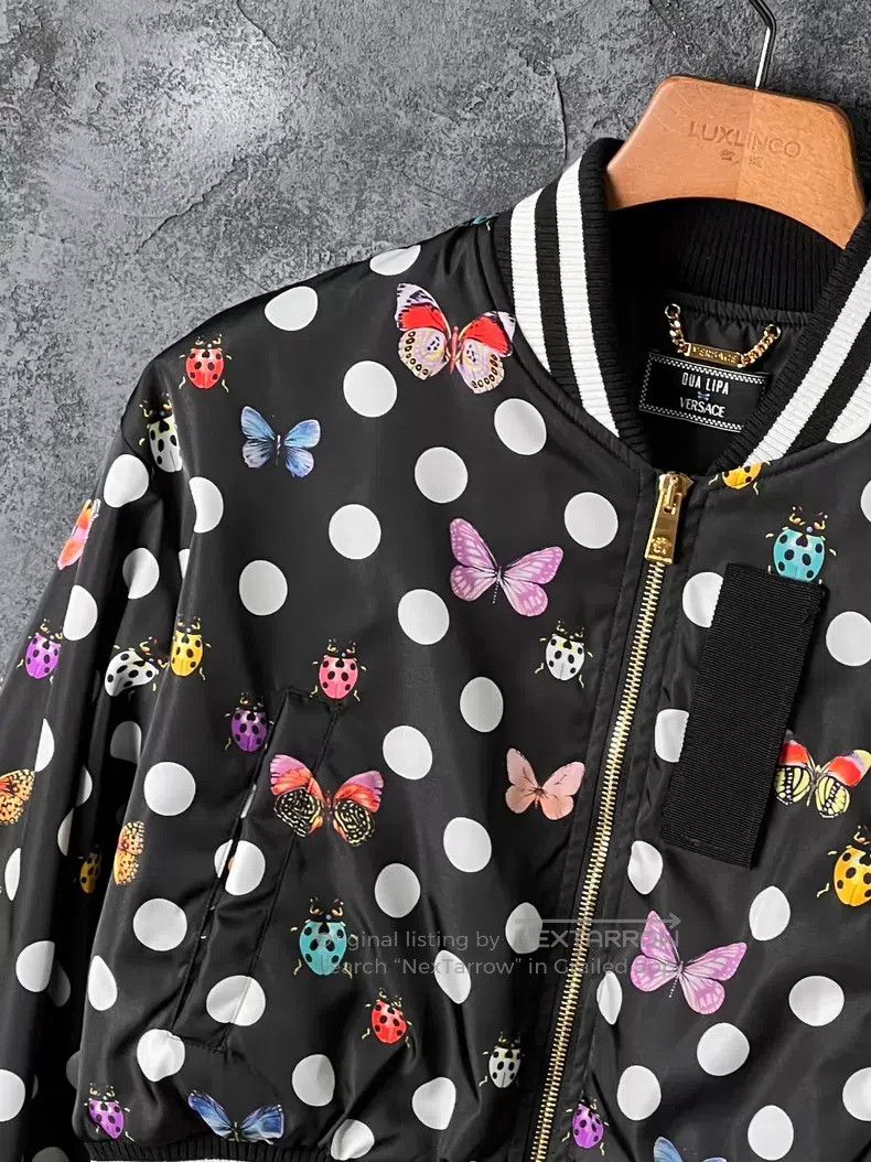 Versace Versace Polka dot insect stand-up collar padded jacket Size XS / US 0-2 / IT 36-38 - 5 Thumbnail