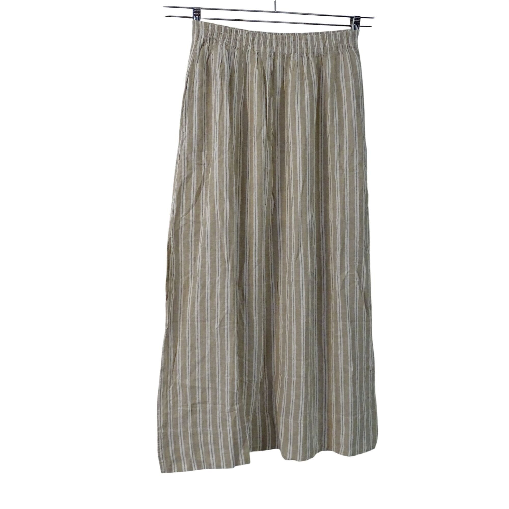 Z Supply Z Supply Evereve Tan White Stripe Maxi Skirt Size M Linen Size 28" / US 6 / IT 42 - 1 Thumbnail