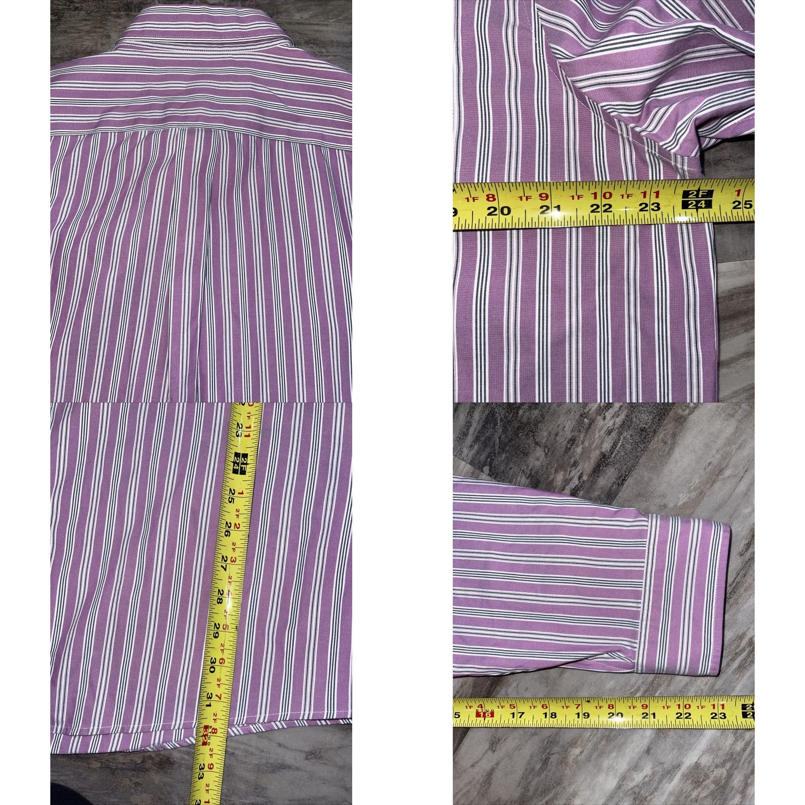 Eddie Bauer VINTAGE? No. (Ignore) Eddie Bauer Shirt Tall XL Button-Up Lavender White Striped Long Sleeve Collared Button-Down Wrinkle Resistant Men Big & Tall Size US XL / EU 56 / 4 - 8 Thumbnail