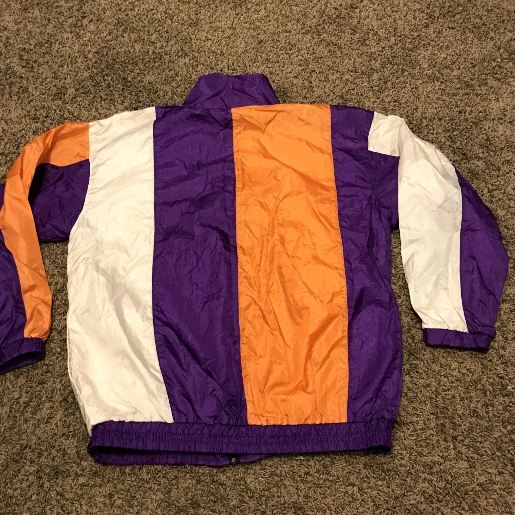 Vintage VINTAGE Active Windbreaker Jacket Womens XL Purple Orange Cross Training Pockets Regular Style Weather Lightweight Zip Size XL / US 12-14 / IT 48-50 - 3 Thumbnail