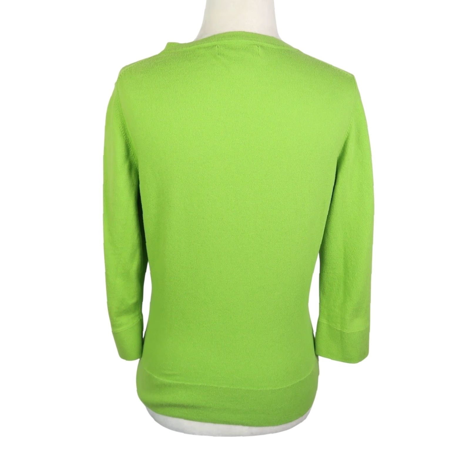 Express VINTAGE Express Cardigan Sweater 3/4 Sleeve Green Cotton Cashmere L Womens 90s Size L / US 10 / IT 46 - 4 Thumbnail