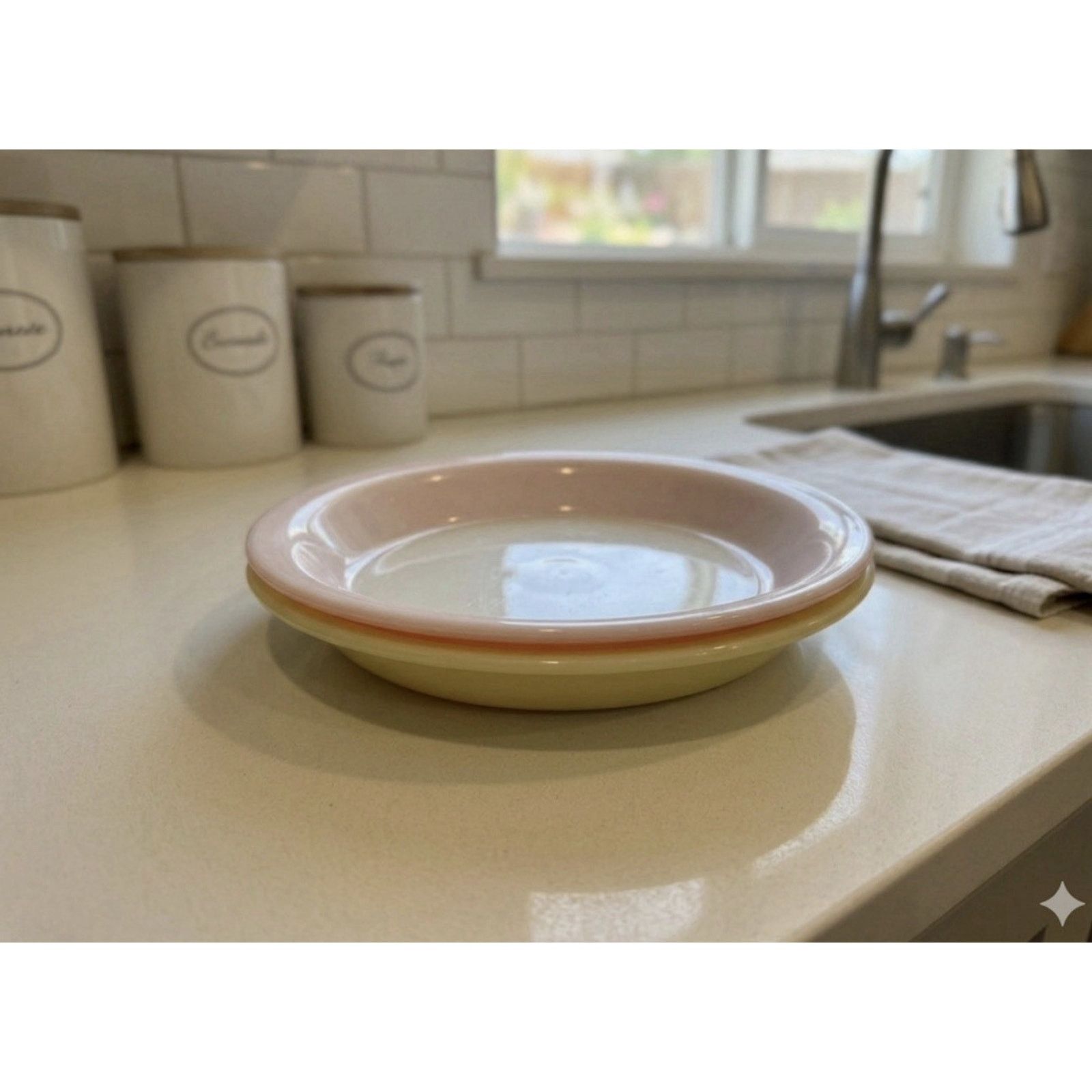 Other Two Pyrex Vintage Pie Plates Faded Lime Green And Hot Pink Size ONE SIZE - 2 Thumbnail