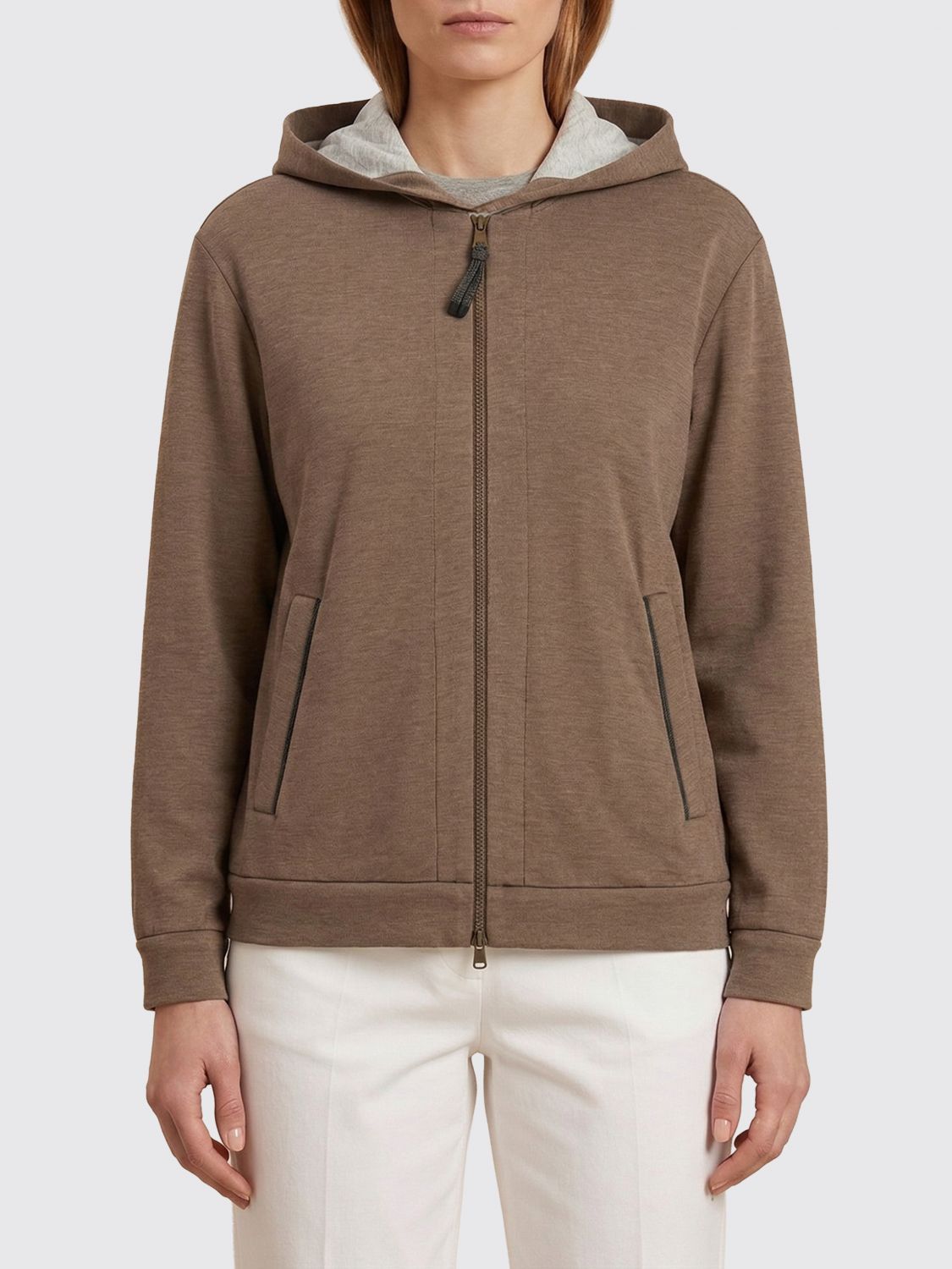 Brunello Cucinelli Brunello Cucinelli Sweatshirt Woman Brown Size S / US 4 / IT 40 - 1 Thumbnail