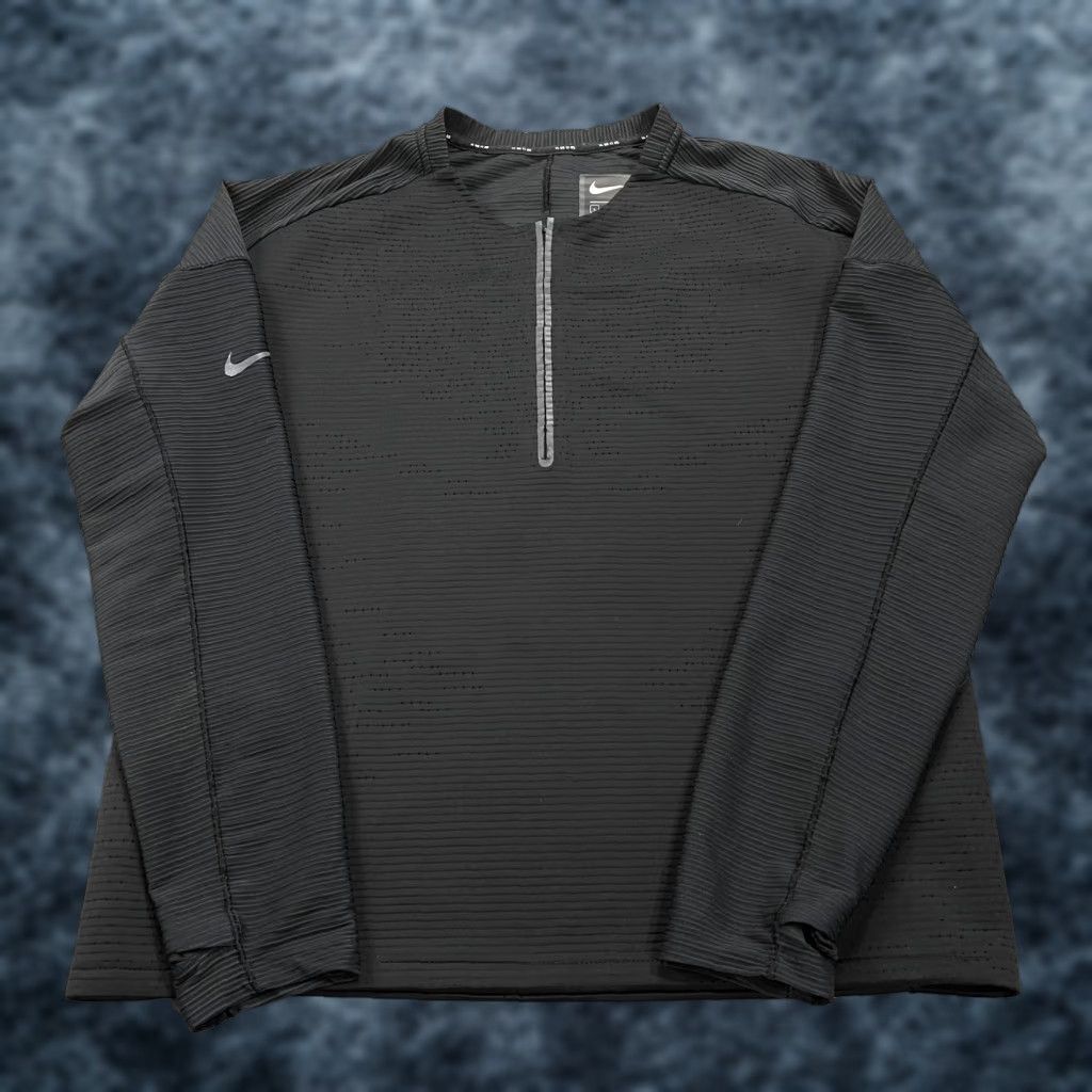Nike Nike Tech Packet Jacket Mens Large Black Gray 1/4 Zip Reflective Running NSW Size US L / EU 52-54 / 3 - 1 Thumbnail