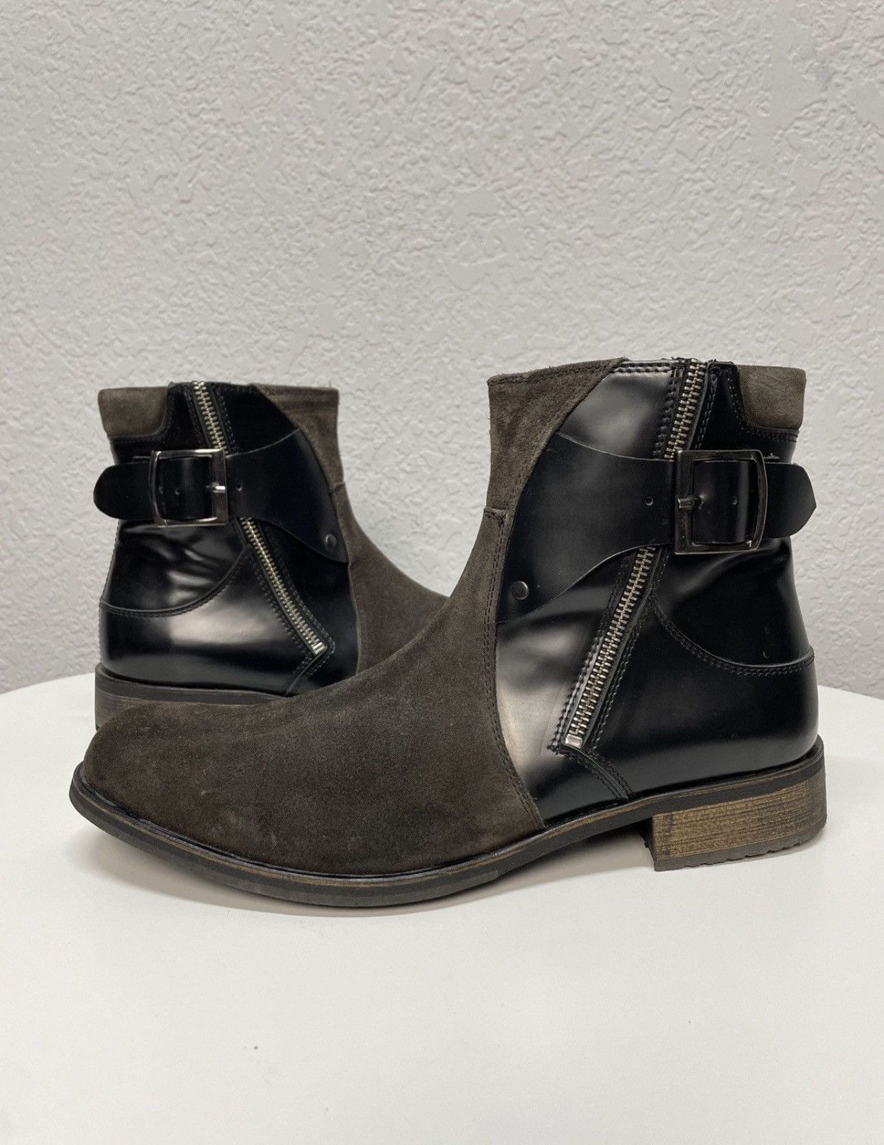 If Six Was Nine AS 98 Vibe Artisan Black Leather Side Zip Ankle Biker Boots Size US 8 / EU 41 - 4 Thumbnail