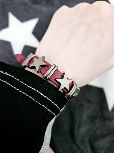 Japanese Brand Vintage Star Leather Watchband Bracelet Size ONE SIZE - 3 Thumbnail