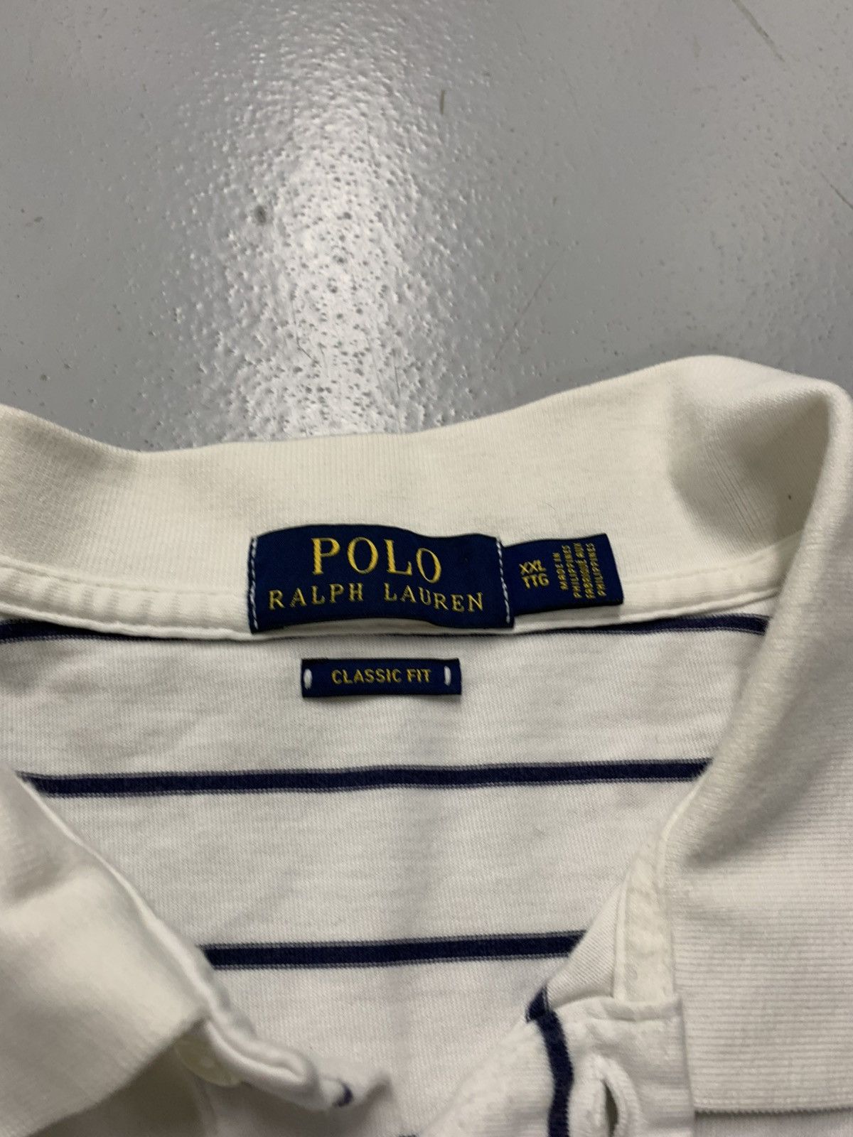 Polo Ralph Lauren Polo Ralph Lauren Navy Stripe Polo Shirt XXL Size US XXL / EU 58 / 5 - 4 Thumbnail
