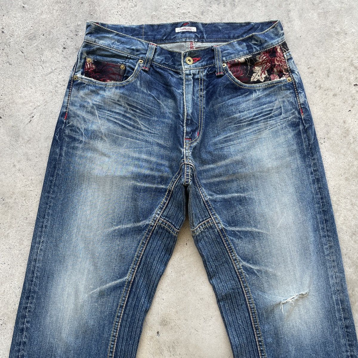 Japanese Brand Vintage Enternal Japan Rare Floral Baggy Jeans Faded Pants Size US 32 / EU 48 - 4 Thumbnail