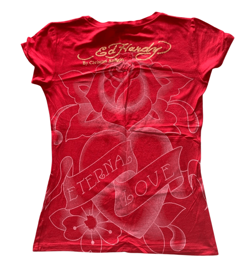 Ed Hardy Authentic Ed Hardy by Christian Audigier Red Graphic Tee Size M / US 6-8 / IT 42-44 - 2 Thumbnail