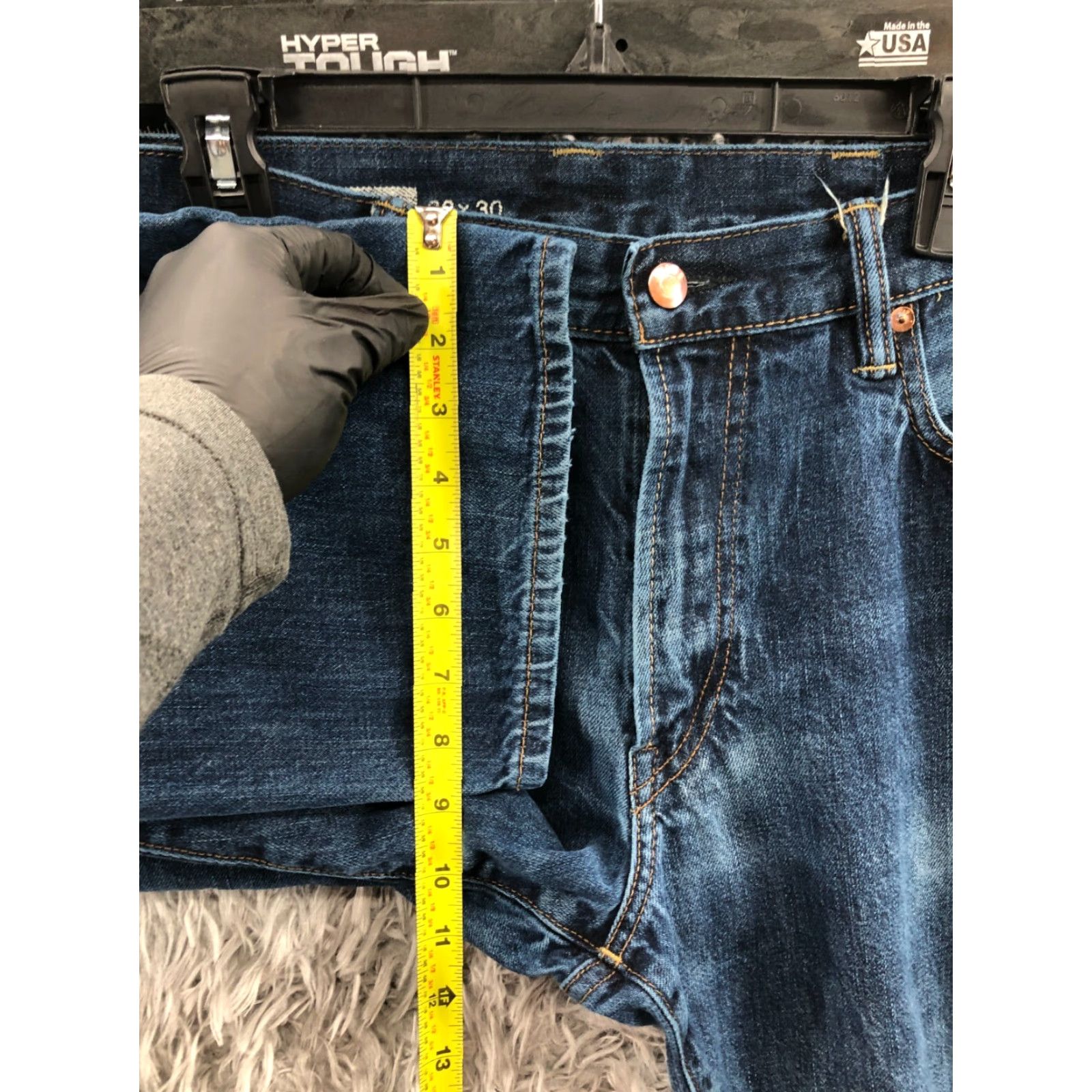 Gap Gap 1969 Jeans Size 36x30 Mens Straight Mid Rise Dark Blue Denim 5-Pocket Regular Comfort Zip Belt Loops Size US 36 / EU 52 - 4 Thumbnail