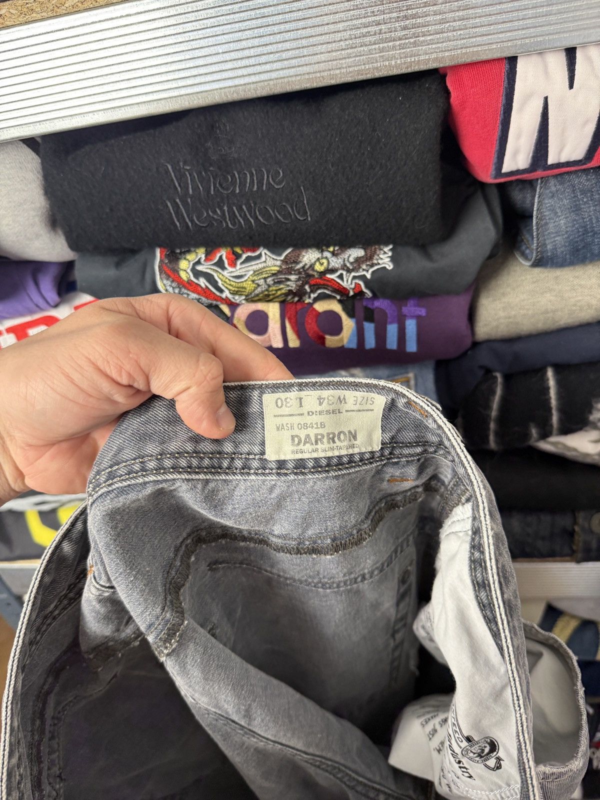 Diesel Diesel Washed Faded Jeans Denim Size 34 Striped Size US 34 / EU 50 - 13 Thumbnail