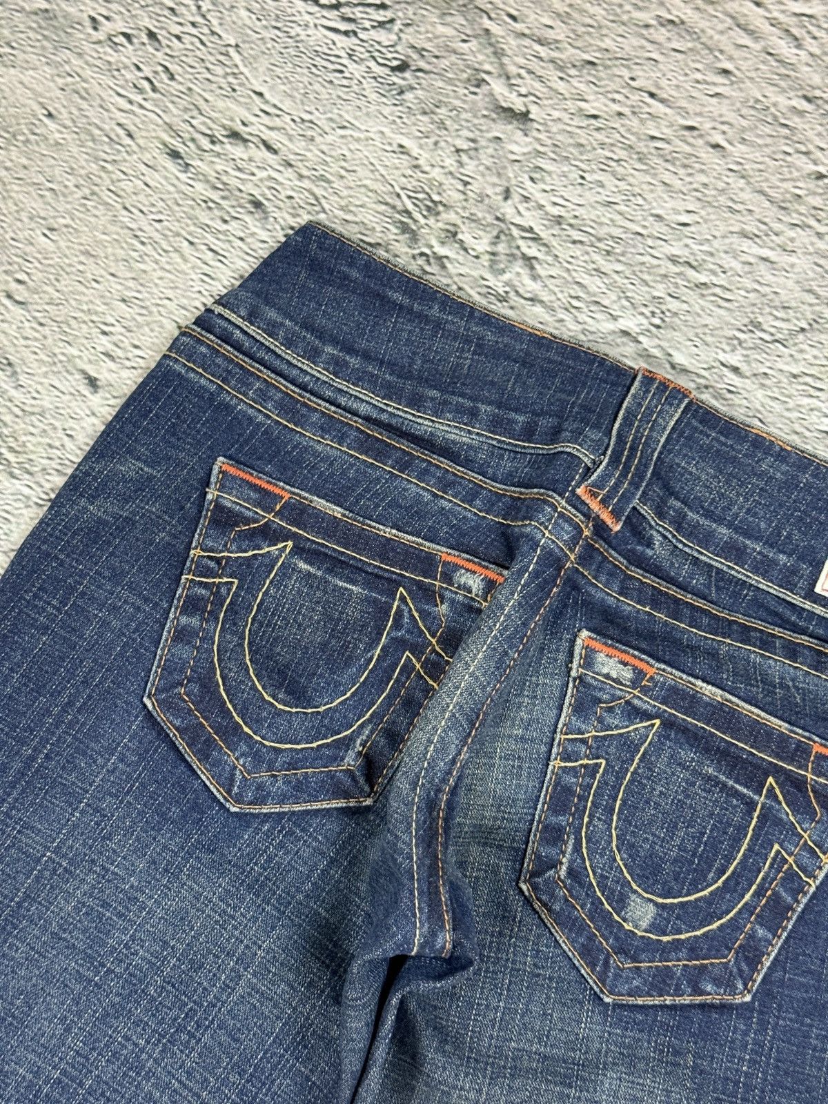 True Religion True Religion jeans flared navy contrast stitch Y2K Emma Size 27" / US 4 / IT 40 - 3 Thumbnail