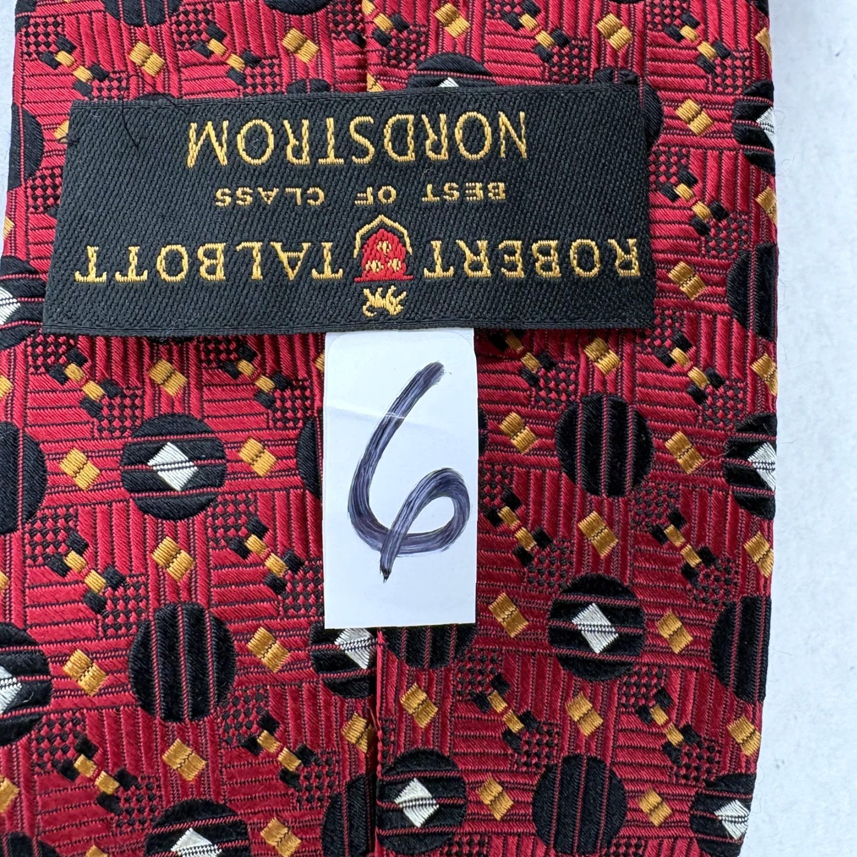 Robert Talbott Robert Talbott Tie Mens Red Silk Geometric Designer Necktie Dress Formal Best of Class Size ONE SIZE - 5 Thumbnail