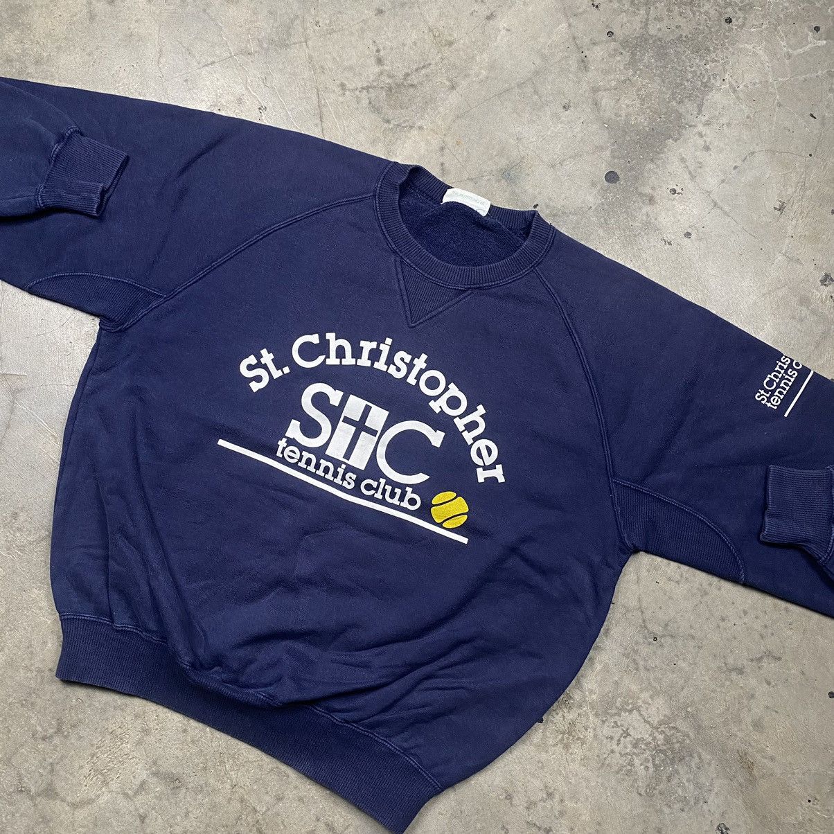 Sports Specialties × Vintage 90s Saint Christopher Tennis Club Boxy Crewneck Size US S / EU 44-46 / 1 - 3 Thumbnail