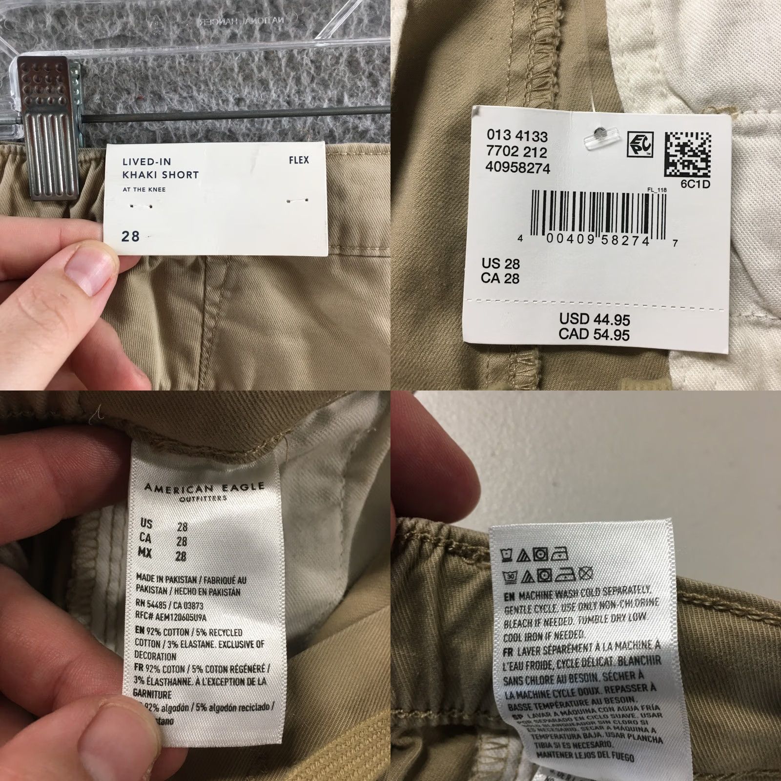 American Eagle Outfitters American Eagle Outfitters Lived In Khaki Short Mens 28 Beige Cotton Blend Mid Rise NEW Size US 28 / EU 44 - 10 Thumbnail