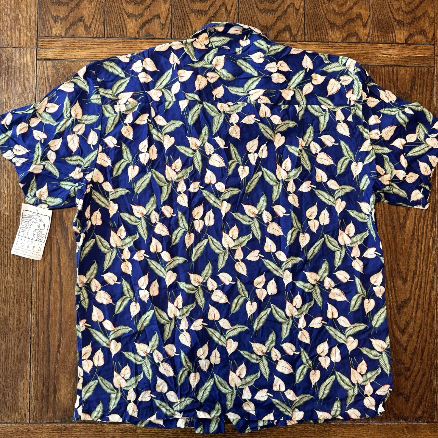 Paradise Found VINTAGE Paradise Found Men's Hawaiian Shirt XL Floral Blue Made In USA New Size US XL / EU 56 / 4 - 6 Thumbnail