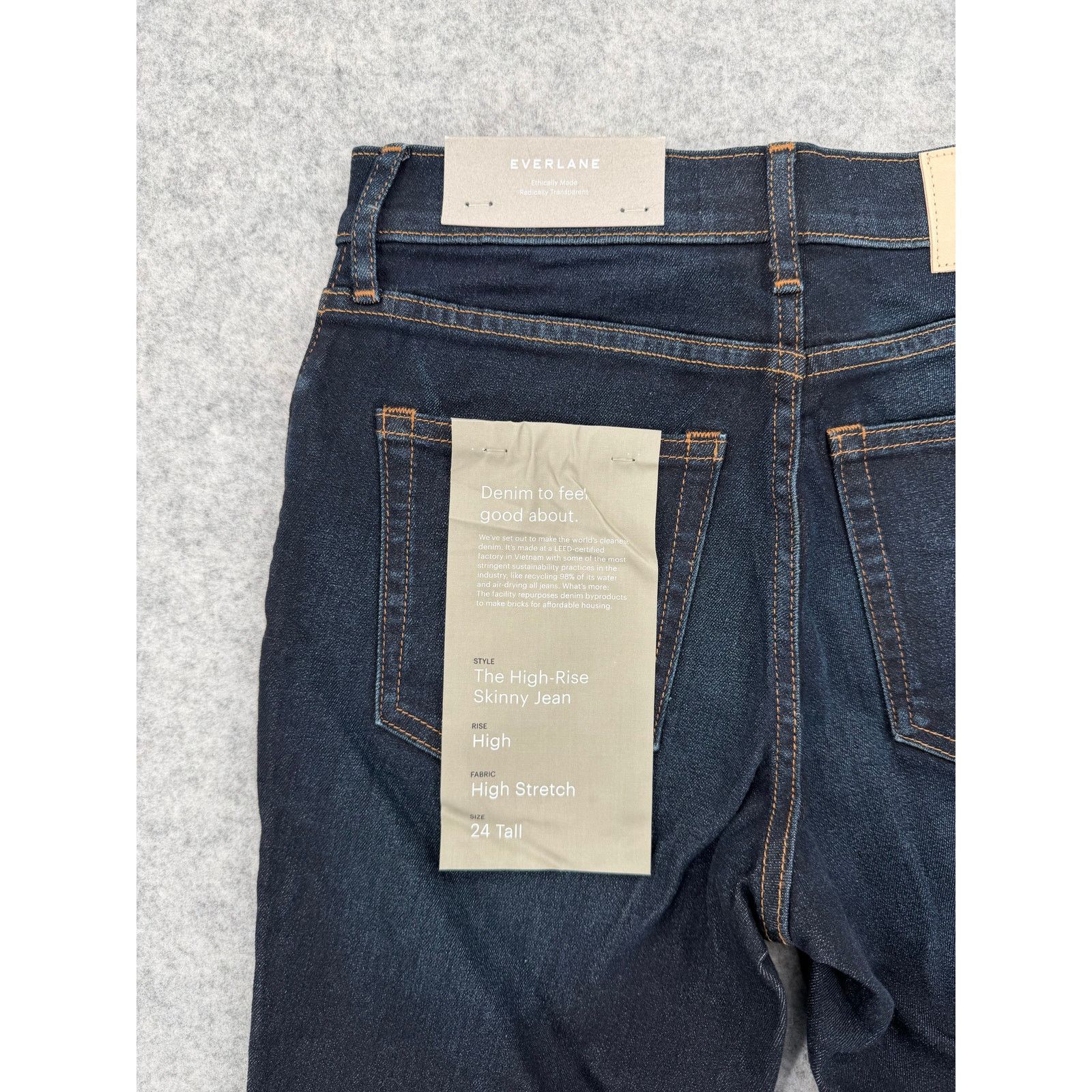 Everlane NWT Everlane Authentic Stretch High-Rise Indigo Skinny Jeans Size 24" / US 00 / IT 34 - 2 Thumbnail