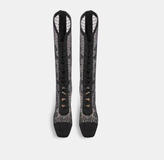 Dior o1w1db11124 Naughtily-D Wedge Boots in Black Size US 7 / IT 37 - 3 Thumbnail