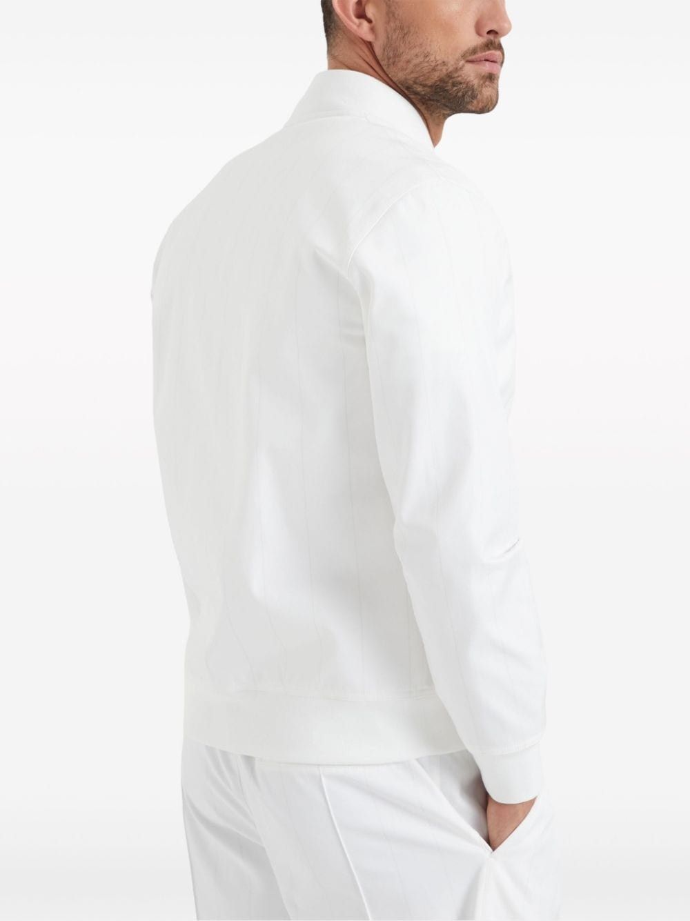 Brunello Cucinelli o1la1rc1a0325 Cardigan Sweatshirt in White Size US L / EU 52-54 / 3 - 4 Thumbnail
