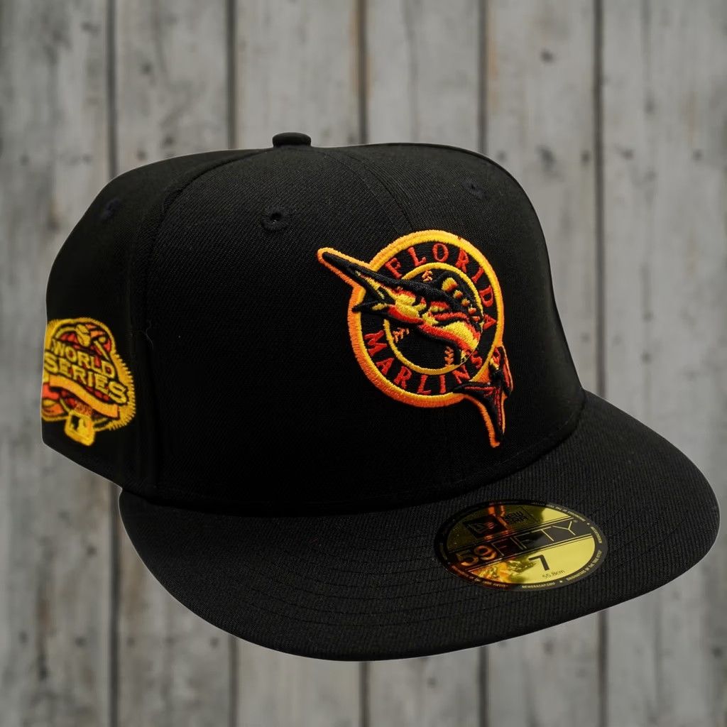 New Era New Era Florida Marlins Hat 59FIFTY Mens 7 Black 2003 World Series Patch 305 Size ONE SIZE - 1 Thumbnail